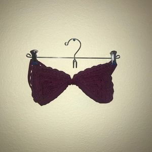 Xhilaration Burgundy Crochet Bikini Set - S/M